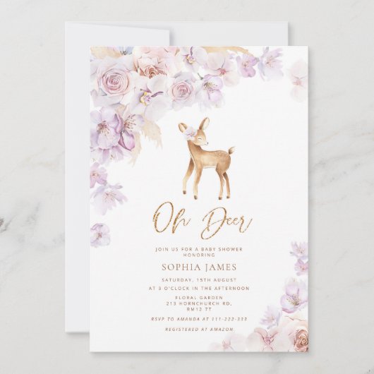 Pampas gras Oh hert baby shower Kaart (Voorkant)