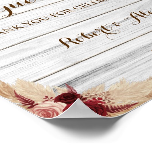 Pampas Gras Onze Gastenboek Huwelijk Poster (Hoek)