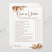 Pampas Gras Over & Under Bruidsfeest Gamekaart Kaart (Voorkant / Achterkant)