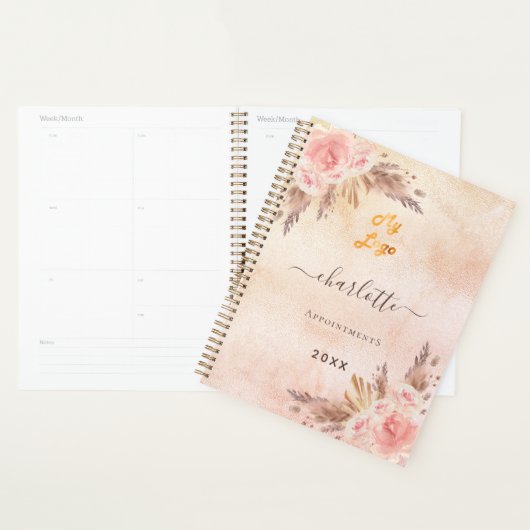 Pampas gras roos goud bedrijf logo QR Planner (Display)