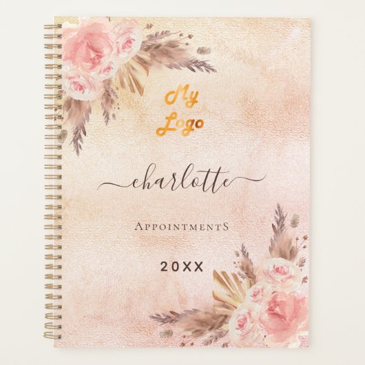 Pampas gras roos goud bedrijf logo QR Planner (Voorkant)