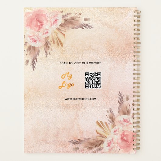 Pampas gras roos goud bedrijf logo QR Planner (Achterkant)