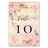 Pampas gras roos goudblauwe roze florale vlinder kaart (Voorkant)