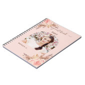 Pampas gras roos goudbloem notitieboek (Linkerzijde)