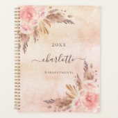 Pampas gras roos gouden bloemen naam 2025 planner (Voorkant)