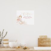 Pampas Gras Roze Bloem Bruiloft Borrel Welkom Poster (Keuken)