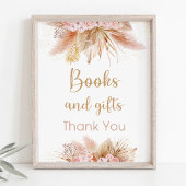 Pampas Gras Roze Bloemen Boeken & Cadeaus Bord Poster