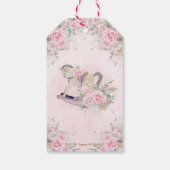 Pampas Gras Roze Bloemen Schommelend Paard Baby Sh Cadeaulabel (Achterkant)