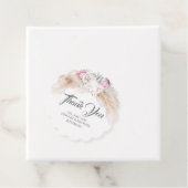 Pampas gras roze bloemenbruiloft dank u bedankjes labels (In situ)