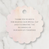 Pampas gras roze bloemenbruiloft dank u bedankjes labels (Achterkant)