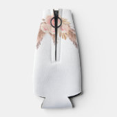 Pampas gras roze bloemetjes boho vrijgezellenfeest flesjeskoeler (Achterkant)