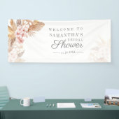 Pampas Gras Roze Bloemige Bruidsdouche Spandoek (Beurs)