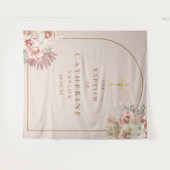 Pampas gras roze gouden boog doop foto achtergrond wandkleed (Voorkant (horizontaal))