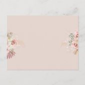 Pampas Gras Roze Gouden Boog Doop Uitnodiging  (Achterkant)