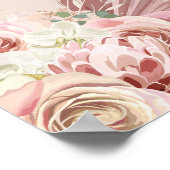 Pampas Gras Roze Gouden Boog Doopbord Poster (Hoek)