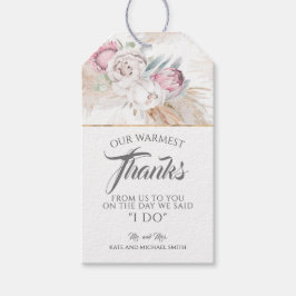 Pampas gras roze koning Protea bruiloft dank u Cadeaulabel