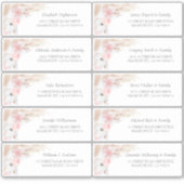 Pampas Gras Roze Naamkaartjes Adreslabels Sticker (Voorkant)