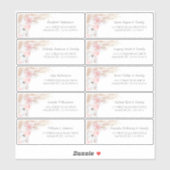 Pampas Gras Roze Naamkaartjes Adreslabels Sticker (Vel)