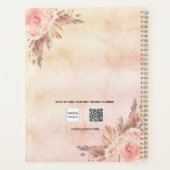 Pampas gras roze roos goudfoto 2023 planner (Achterkant)