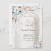 Pampas Gras Rozen Ivoor Bat Mitzvah  Kaart (Voorkant)