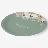 pampas gras salie groene bloem bruiloft papieren bordje (Gekanteld)