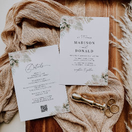 Pampas gras salie groene trouwdag kaart