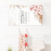 Pampas Gras Schrift Terracotta Bruiloftsfeest Spandoek (Insitu)