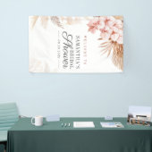 Pampas Gras Schrift Terracotta Bruiloftsfeest Spandoek (Beurs)