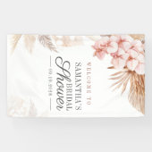 Pampas Gras Schrift Terracotta Bruiloftsfeest Spandoek (Horizontaal)