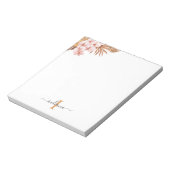 Pampas Gras Schrift Terracotta Monogram Naam Notitieblok (Linkerzijde)