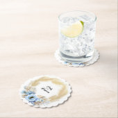 Pampas Gras Stof Blauw Bloemenkrans Boho Zomer Kartonnen Onderzetters (Insitu)