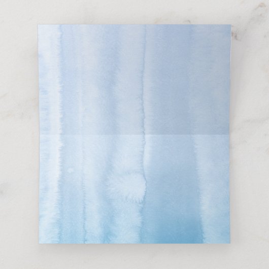 Pampas gras stoffige blauwe bloemen bruiloft plaatskaartje (Binnenkant ongevouwen)