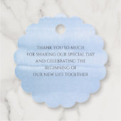 Pampas gras stoffige blauwe bloemenbruiloft dank u bedankjes labels (Achterkant)