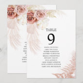 Pampas Gras Tafelnummer Bruiloft Zitschema (Voorkant / Achterkant)