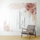 Pampas Gras Tan Bruiloftsfotocabine Wandkleed (In Situ (horizontaal))