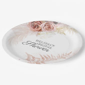 Pampas Gras Taupe Bruidsfeest Papieren Bordje (Gekanteld)