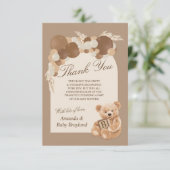 Pampas Gras Teddybeer Bedankkaart (Staand voorkant)