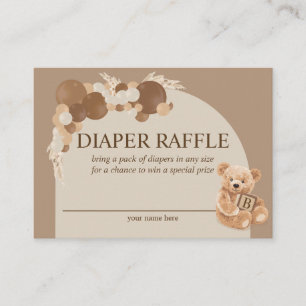 Pampas Gras Teddybeer Luier Raffle  Informatiekaartje