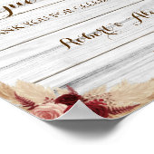 Pampas Gras Teken onze gastenboek Huwelijk Poster (Hoek)