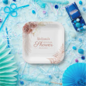 Pampas Gras Terracotta Blush Bruiloftsfeest Papieren Bordje (Feest)