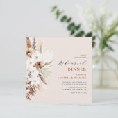 pampas gras terracotta boho repetitief diner kaart (Staand voorkant)