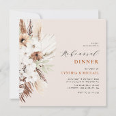 pampas gras terracotta boho repetitief diner kaart (Voorkant)