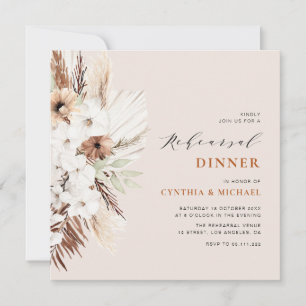pampas gras terracotta boho repetitief diner kaart