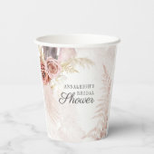 Pampas Gras Terracotta Boho Tane Bruidsuitnodiging Papieren Bekers (Achterkant)