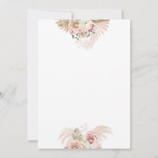 Pampas Gras Terracotta Boog Monogram Bruiloft Kaart (Achterkant)