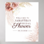 Pampas Gras Terracotta Bruiloft Welcome Bord Poster (Voorkant)