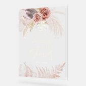 Pampas Gras Terracotta Bruiloft Welkom Acryl Bord (Hoek)