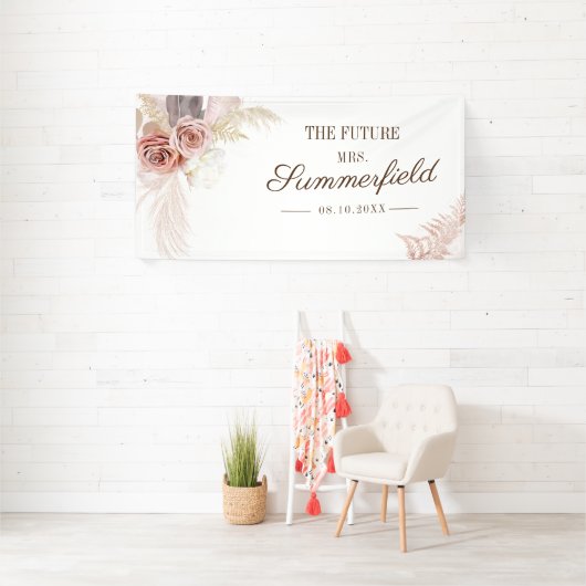 Pampas Gras Terracotta Bruiloftsborrel Spandoek (Insitu)