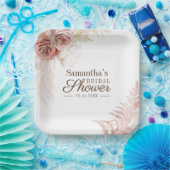 Pampas Gras Terracotta Bruiloftsfeest Papieren Bordje (Feest)