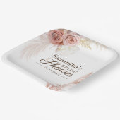 Pampas Gras Terracotta Bruiloftsfeest Papieren Bordje (Gebogen)